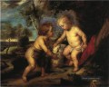 Das Christkind und die Infant St John nach Rubens Impressionist Theodore Clement Steele